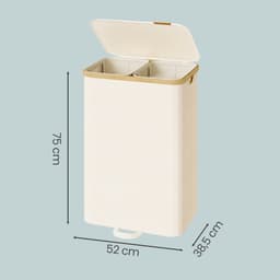 SONGMICS LCB532WD01 - Wasmand met Deksel - Uitneembare Waszak - 2 Vakken - 150 Liter Capaciteit — thumbnail 2