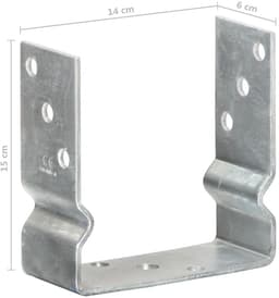 vidaXL - Grondankers - 12 - st - 14x6x15 - cm - gegalvaniseerd - staal - zilverkleurig — thumbnail 3