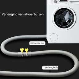 TOVBMUP 1,5 meter wasmachineslang - afvoerverlengslang - vaatwasserslang - universeel - inclusief 1 slangaansluiting en 2 slangklemmen - geschikt voor standaard wasmachines, vaatwassers en drogers. — thumbnail 5