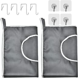Duurzame hangende wasmand met ruimtebesparende roestvrijstalen haak en rits achter de deur voor badkamer, kinderkamer, reizen, studentenhuis, 2-pack (extra groot - donkergrijs) — thumbnail 5