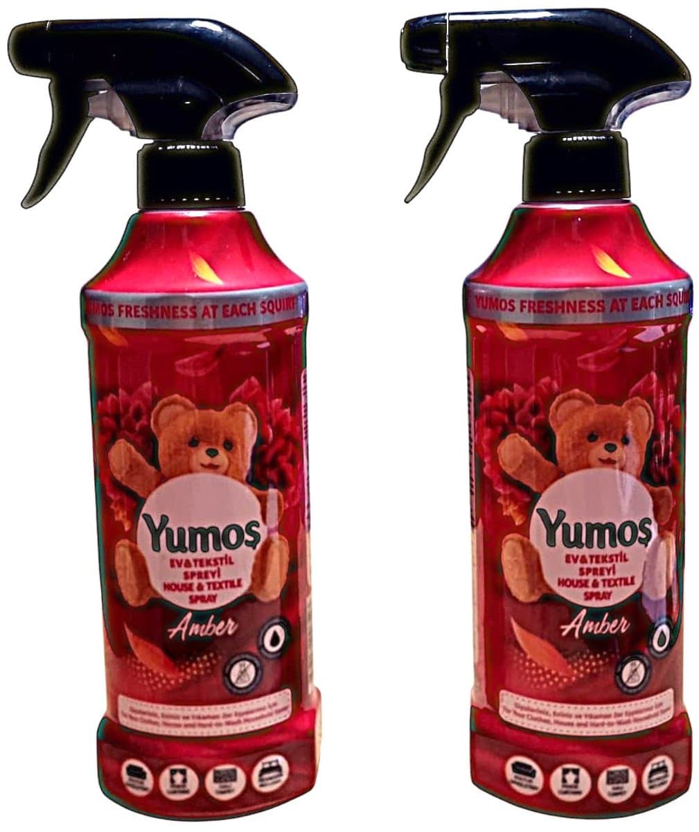 2x Yumos Huis & Textiel Spray Amber (geschikt voor thuis, kleding, voertuig) 450 ml - Yumos Ev ve Tekstil Spreyi Amber - Yumos Home & Textile Spray Amber (compatible for home, clothing, vehicle) 450 ml — afbeelding 1