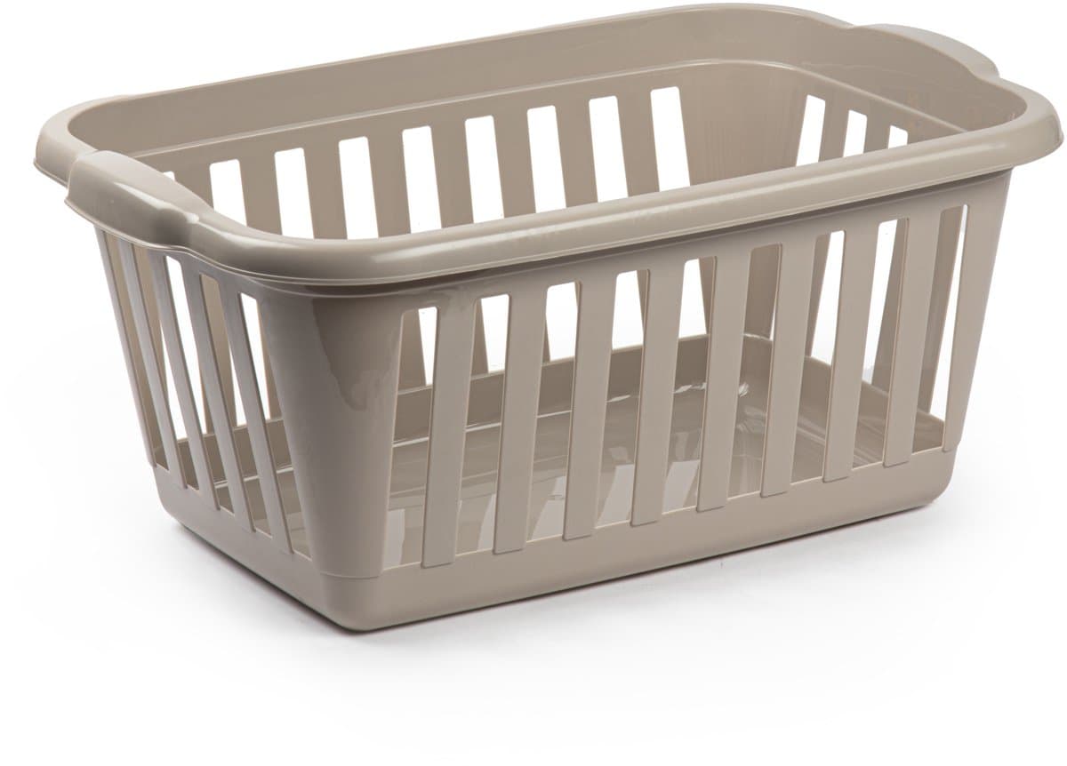 Plasticforte Wasmand - beige - kunststof - 40 liter - 60 x 40 x 26 cm - manden voor wasgoed - huishouden- opbergmand — afbeelding 1