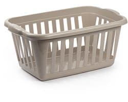 Plasticforte Wasmand - beige - kunststof - 40 liter - 60 x 40 x 26 cm - manden voor wasgoed - huishouden- opbergmand