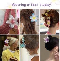 Inovra Plus - Bloem Klauw Clips, Anti-slip Design, Hawaiiaanse Stijl, Medium Grootte, 8 Stuks in 8 Kleuren - Voor Dames met Diverse Haardiktes — thumbnail 5