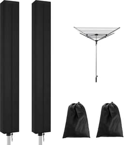 Droogmolenhoes - 2 Stuks - Roterende Waslijn Afdekking Waterdichte Stof - 165x16x16 cm - Droogmolen Hoes Universeel - Beschermhoes - Heavy Duty Roterende Waslijn Afdekking met Rits - Beschermende Weerbestendige Parasolhoes voor Tuindroger en Droogrek — thumbnail 1