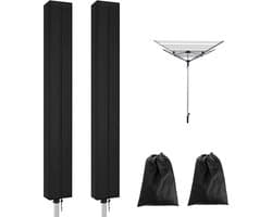 Droogmolenhoes - 2 Stuks - Roterende Waslijn Afdekking Waterdichte Stof - 165x16x16 cm - Droogmolen Hoes Universeel - Beschermhoes - Heavy Duty Roterende Waslijn Afdekking met Rits - Beschermende Weerbestendige Parasolhoes voor Tuindroger en Droogrek