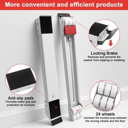 Ibenzoa® Verstelbare Steun voor Huishoudelijke Apparaten met Anti-Slip Wielen en Versterkte Stabiliteit, Geschikt tot 300 kg — thumbnail 3