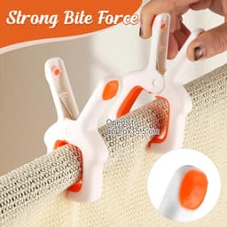 Plastic strandlakenklemmen - 8 stuks - Stevige kunststof wasknijpers - Grote winddichte kledingklemmen - Antislip - Winddichte handdoekklemmen - Geschikt voor ligbedden / zwembadstoelen / dekenklemmen - Oranje — thumbnail 5
