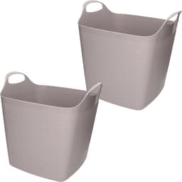 2x stuks bathroom Solutions Kuip - flexibel - emmer - grijs - 25 liter — thumbnail 1