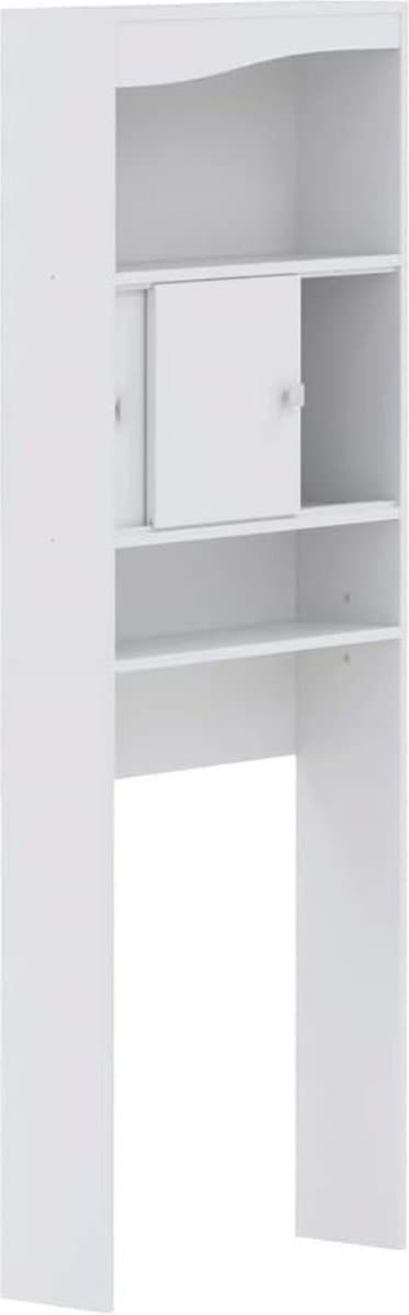Wasmachine Kast - Wasmachine Ombouw Opbergrek 3 Schappen - Wasmachine Meubel Met Verhoger - Kast Voor Wasdroger - Wit — afbeelding 1