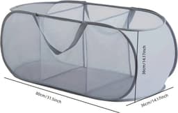 Livano Laundry Basket - Wassorteerder 3 Vakken - Wassorteerder - Wasmand 3 Vakken - Laundry Bag - Grijs — thumbnail 2