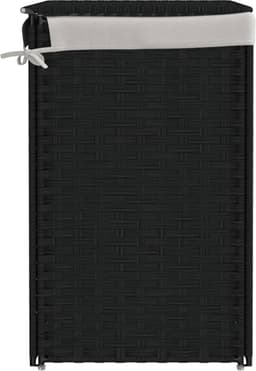 vidaXL - Wasmand - met - 2 - vakken - 53x35x57 - cm - poly - rattan - zwart — thumbnail 5