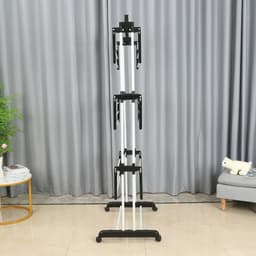 Herzberg HG-8034BW: Verplaatsbare droogtoren - Wasrek - Elegant Zwart Design met witte elementen — thumbnail 5