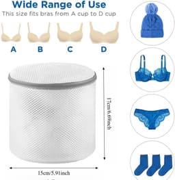 4 stuks Waszakken voor bh's 17 x 15 cm – beschermende waszakken – fijnmazige waszak met rits – waszak voor wasmachine – voor delicate kleding en lingerie — thumbnail 2