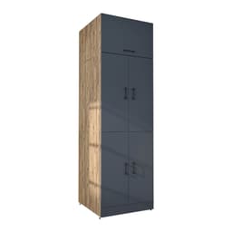 Roomart DORA-II Wasmachine Ombouwkast 70x230 cm met Opzetkast - Antraciet Eiken — thumbnail 1