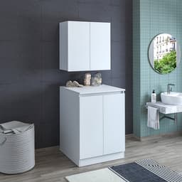 Roomart ATLANTIC-V Wasmachine Ombouwkast 70x167 cm met Bovenkast - Wit — thumbnail 3