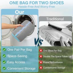 2 in 1 Schoenwashbeutel Wasmachine, Herbruikbare Schoenwashbeutel Wasmachine, 360 ° Reinigingsfluom Wasmachine Schoen tas voor Turnschoenen, Die Einlegezolen können mitgewassen worden — thumbnail 5