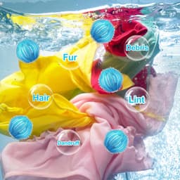 Set van 12 wasballen voor het verwijderen van dierenharen - Wasballen voor de was - Herbruikbare wasballen voor huisdiervriendelijke gezinnen - 32 mm reinigingsballen van puur nylon — thumbnail 2