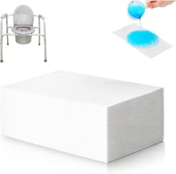 absorberend, 50 stuks, 240 x 130 mm, draagbare wc-inzetstukken met absorberende pads, super absorberend, campingtoilet, toiletzak voor volwassenen — thumbnail 1