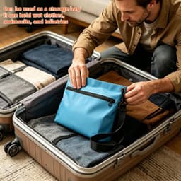Tassen met ritssluiting, multifunctioneel, 2 maten, 6 kleuren, voor reizen, strand, zwembad, vissen, Blauw, modelo mediano, Waterdichte tas — thumbnail 3