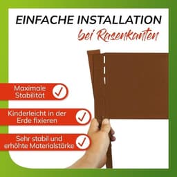 Grondanker Gazonrand - Bloemperk Verankering - Tuin Afbakening - Corten Staal Patina - Set van 25 - Bruin — thumbnail 2