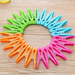 SnelShoppen - 72 Stuks Kleurige Plastic Kledingknijpers - Niet-slip Kledingclips voor Waslijn, Handdoeken, Tenten, Camping, Badhanddoeken - 4 Kleuren — thumbnail 4