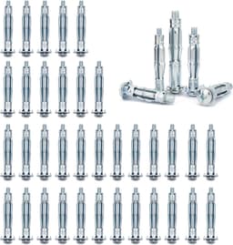 40 stuks holle wandankers, M5 x 52 holle metalen ankerset, koolstofstaal, hollewandpluggen metaal, expansiemoeren, voor gipswanden, holle wanden, ijzeren deuren — thumbnail 1