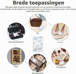 20 stuks 20 g silicagelzakken, silicagel, droogmiddel, levensmiddelenkwaliteit, luchtontvochtiger, vochtabsorberend, verwijdert vocht — thumbnail 3