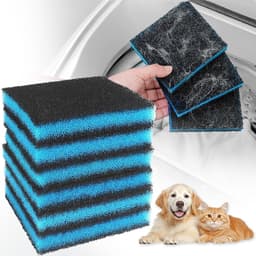 6 stuks herbruikbare huisdierhaarverwijderingsballen voor wasmachine en droger, verwijdert hondenhaar, kattenhaar, lint en vacht, wasmachinebescherming tegen haarballen, 6 stuks, blauw — thumbnail 1