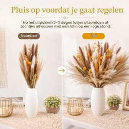 Gedroogde bloemen voor de herfst, pampasgras voor herfstdecoratie, bruiloft, huis, eettafel, feestdecoratie, natuurlijke gedroogde bloemendecoratie in boho-stijl — thumbnail 2