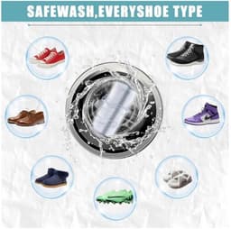 Dailygoods - Waszak voor sportschoenen en gymschoenen - Duurzaam net met ritssluiting, herbruikbaar - Hoog — thumbnail 3