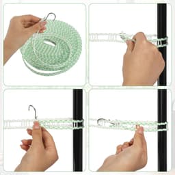 Waslijn 8 meter - set van 2 - winddicht nylon - ideaal voor buitengebruik - ShopVlot — thumbnail 3