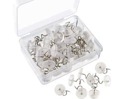 Twist Pins, 50 stuks gedraaide spelden met doorzichtige kopjes, gedraaide spiraalspelden voor slaapbankhoezen