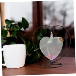 1set Transparante Wensflessen Glazen Voor Origami Sterren Hangende Wensfles Creatieve Projecten Inclusief Veilig Deksel Hart Standaard — thumbnail 2