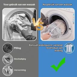 Grote Waszakken van Mesh voor Kleding, 70 x 90 cm, Set van 2 met Trekkoord voor Veilig Wassen — thumbnail 3