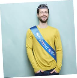 1set Verstelbare Verjaardagskroon Sjerp Set Voor Mannen Duurzame Feestdecoraties Voor Verjaardagen Bruiloften Prom Glitterende Kroon Sjerp Van — thumbnail 5