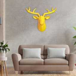 Easnea Hars Herten Hoofd Wanddecoratie Herten Hoofd Muur Opknoping Herten Hoofd Muur Decor Geometrische Antieke Herten gewei Muur Sculptuur Hars Dier Hoofd Standbeeld Muur Opknoping Middenstuk — thumbnail 5