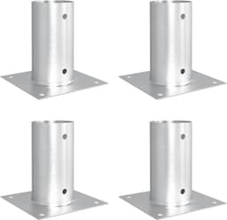 4 x grondankers voor open haarden, vuurschalen, 15 x 15 x 15 cm, verzinkt metaal, grondanker, bevestiging in de tuin — thumbnail 5