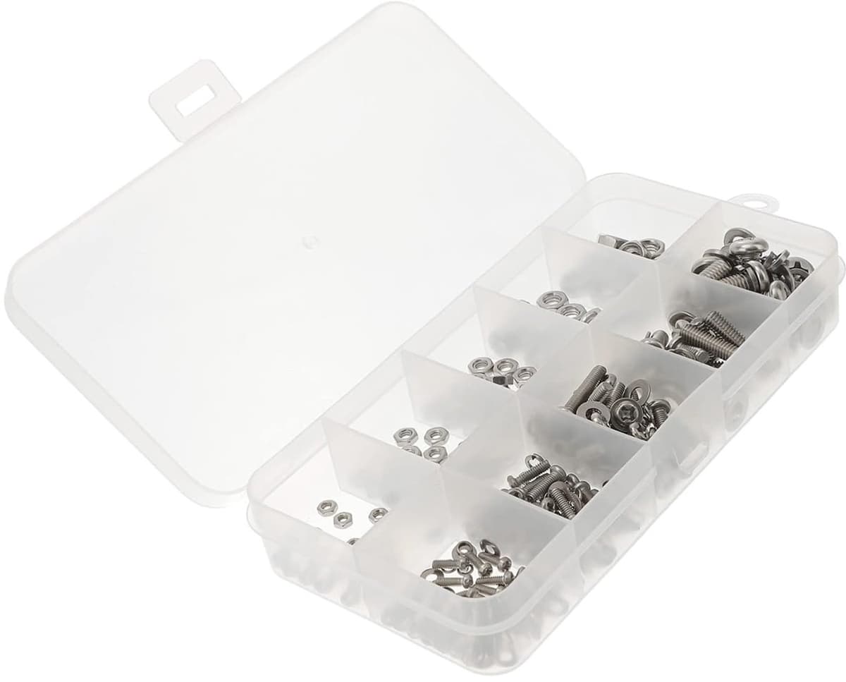 1set Rvs Rond Hoofd Bouten Moeren Washers Assortiment Kit Voor Machine Reparatie Voor Elektronische Producten Meubelprojecten — afbeelding 1