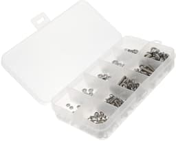 1set Rvs Rond Hoofd Bouten Moeren Washers Assortiment Kit Voor Machine Reparatie Voor Elektronische Producten Meubelprojecten — thumbnail 1