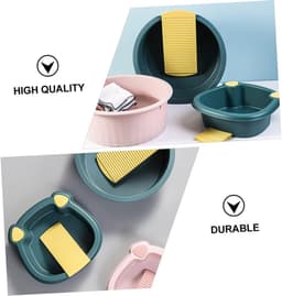 1set Handwasbak Met Wasbord Kleding Delicate Items Compact Vouwbaar Voor Thuis Studentenhuis — thumbnail 4