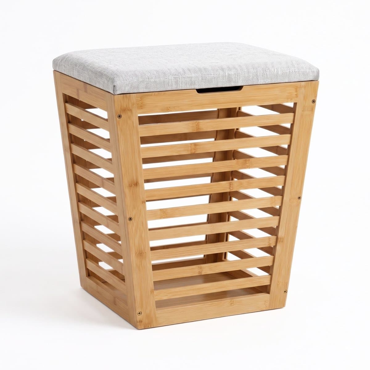 Bamboe wasmand met zitting, 40 x 40 x 56 cm — afbeelding 1