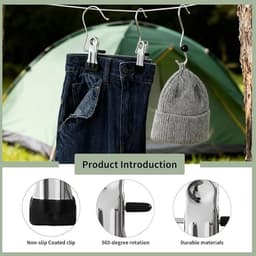 PolkaHome 40 stuks roestvrijstalen wasknijpers met 360° draaibare clips en antislip — thumbnail 3
