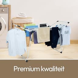 PolkaHome Staand droogrek met vleugels - 25 meter drooglijn - inklapbaar — thumbnail 5
