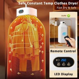 DeltaMerch Draagbare Wasdroger – Multifunctionele Droger - Compact - Afstandsbediening & LED Display – Timer - 8-10 Kledingstukken — thumbnail 4