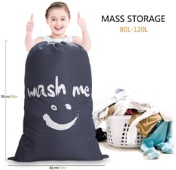 Vouwbare Waszak voor Vuilnis - 120L Reiswasmand Grijs — thumbnail 2