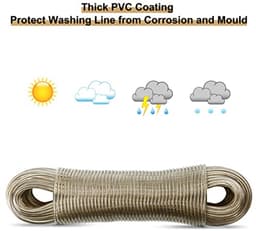Waslijn met Stalen Kern - Kledinglijn Touw - Kleding Drogen - Weerbestendig PVC-hoes - 50 meter - Niet gespecificeerd — thumbnail 4