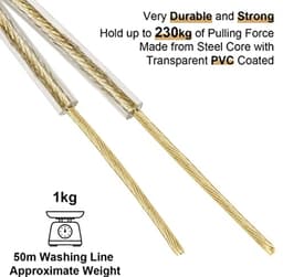 Waslijn met Stalen Kern - Kledinglijn Touw - Kleding Drogen - Weerbestendig PVC-hoes - 50 meter - Niet gespecificeerd — thumbnail 3