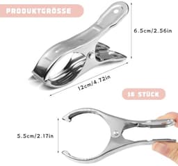Wasknijpers 16 stuks, grote handdoekklemmen voor strandstoelen, roestvrijstalen klemmen voor handdoeken — thumbnail 3