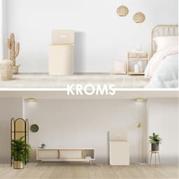 KROMS Wasmand 3 vakken - Beige - 160L - Extra groot model - Inclusief NL & ENG Labels – Wassorteerder bamboe - Laundry basket - Wasmand met deksel - Opvouwbaar — thumbnail 5